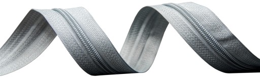 Páska na špirálový zips 5mm, ŠEDÁ + 2 zipsy, 1m