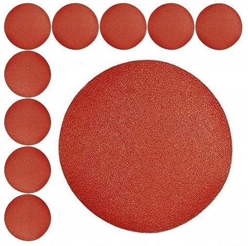 10 kusov brúsneho papiera 180mm P40 VELCRO DISC bez otvorov