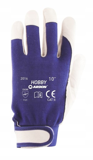 Montér pracovné rukavice HOBBY Odolnosť kozej kože EN388/420 8