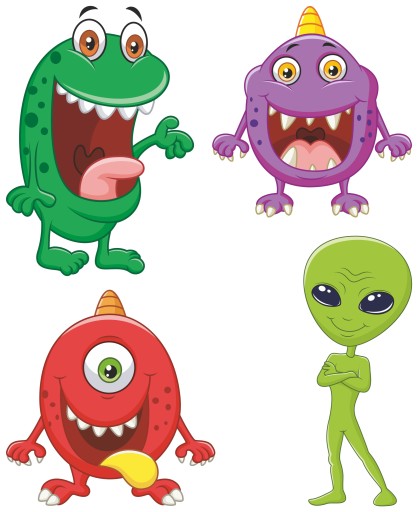 NÁLEPKY NA OKNÁ, ZRKADLÁ, UFONAUTOV, MONSTERY