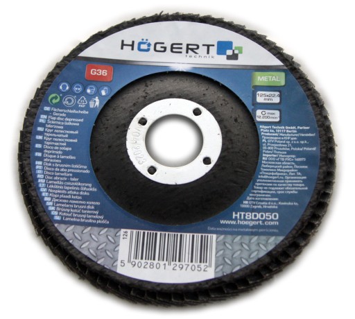 Lamelový kotúčový brúsny kotúč 125x22,4 G36 Hoegert HT8D050