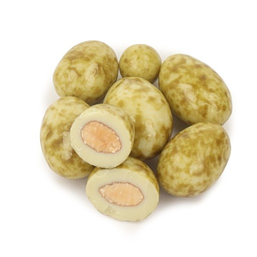 Mandle v bielej čokoláde s čajom Matcha 200g