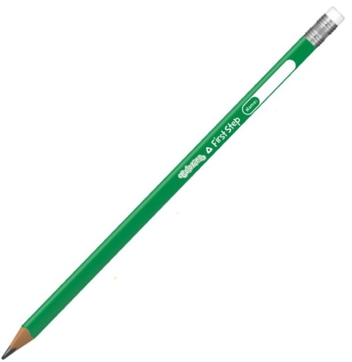 TROJUHOLNÍKOVÁ ceruzka s gumou na učenie písať, tenká COLORINO HB
