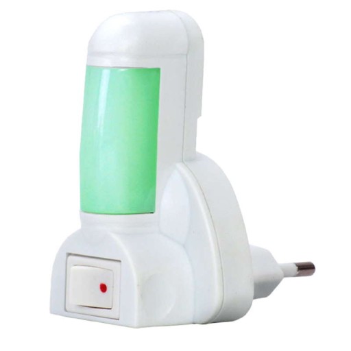 Nočná lampa do LED zásuvky s vypínačom LN-02, zelená