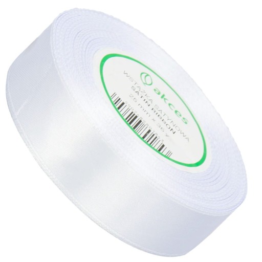 Stuha Biela saténová stuha 25mm 32mb