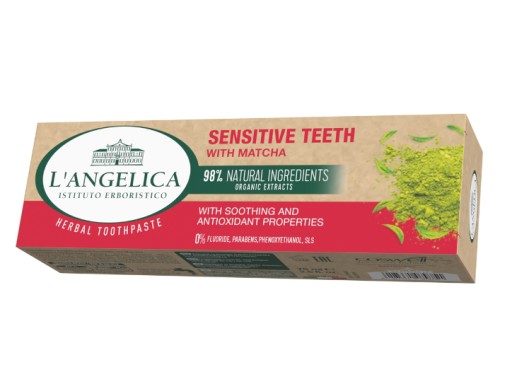 L'Angelica zubná pasta na citlivé zuby s Matcha 75 ml