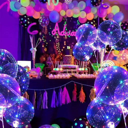 FAREBNÝ LED BALÓN SVIETIACI VEĽKÉ VÝKONNÉ SVIETIDLÁ NA DEKORÁCIU TYČKY SVIETÍ
