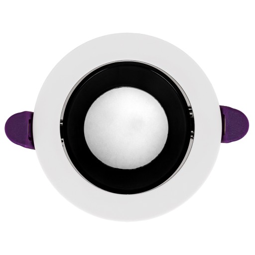 3X Zápustná LED halogénová lampa ROUND GU10 Biela Čierna MOVABLE Očko