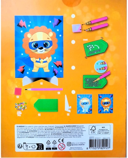 DIAMANTOVÝ MAĽBA VEĽKÝ OBRAZ 18cm x 23cm FAREBNÝ LEV UROBITE SI SAMI!!!!