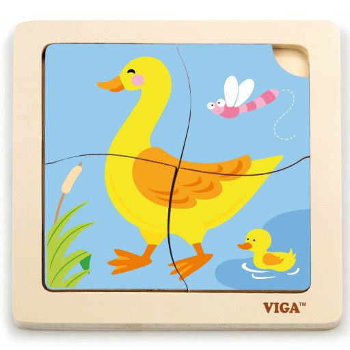 VIGA HANDY DREVENÁ KAČIČKA PUZZLE 4EL EDU