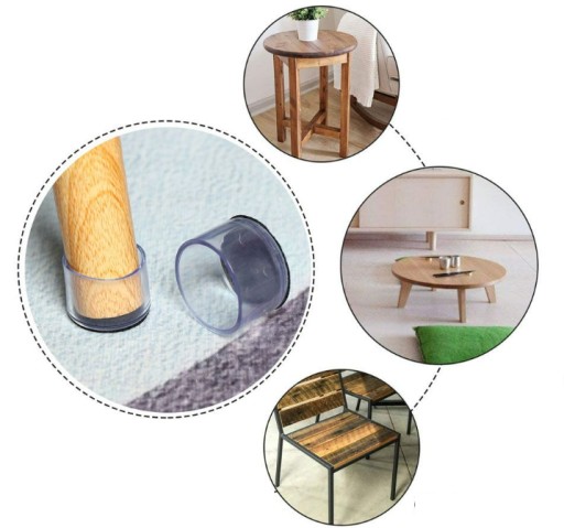 Poťahy nôh na stoličky Silikónové okrúhle ochranné kryty 19 mm x 16