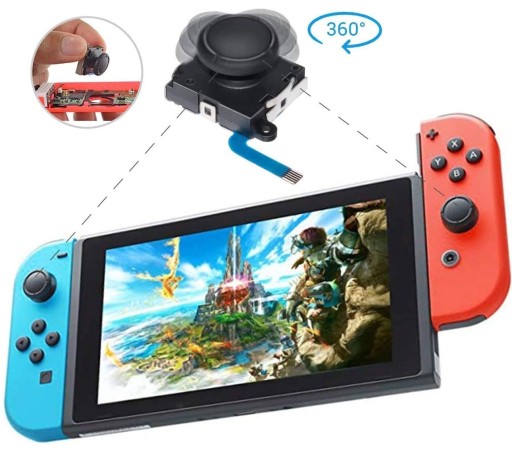 ČIERNY ANALOGOVÝ JOYSTICK V2 JOY-CON PRE KONZOLY NINTENDO SWITCH LITE