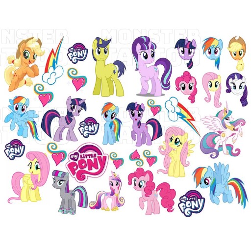 UMÝVAJÚCE DOČASNÉ TETOVANIE PRE DETI MY LITTLE PONY ORIGINÁLNE DIZAJNY
