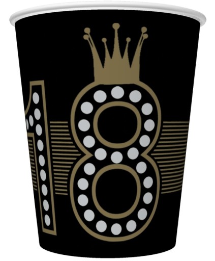 PAPIEROVÉ POHÁRKY k 18. narodeninám 250ml 8s