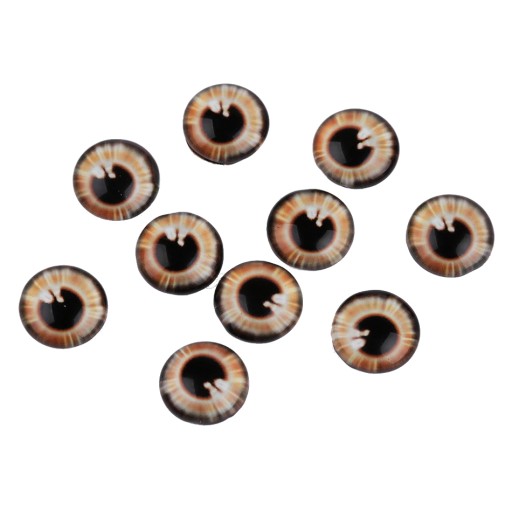 SKLENÉ KABOCHONY 10 mm - HNEDÉ 2 ks.