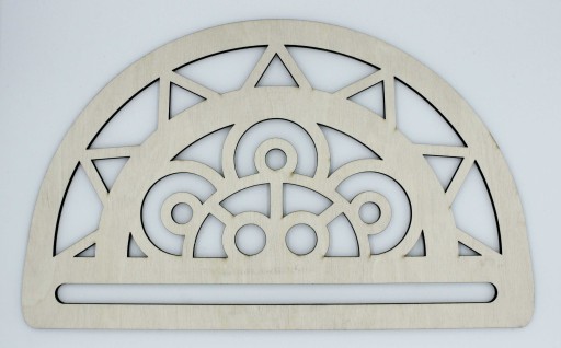 Ozdobný drevený polo-MANDALA prsteň 25x13,5cm 4mm!