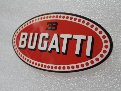 NÁLEPKA S LOGOM BUGATTI SUPERCARS 9,1 x 4,6 cm