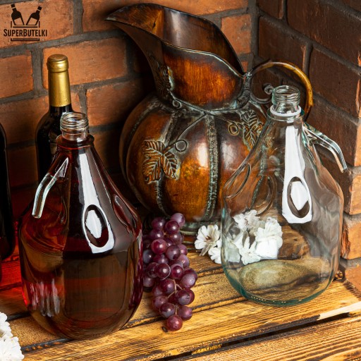 Demižón NA VÍNO, CIDER, 3 L. Balónová fľaša na VÍNO, galón