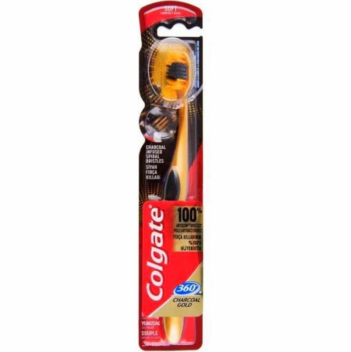 Mäkká zubná kefka Colgate 360 Gold Charcoal