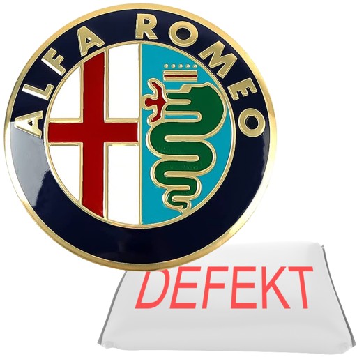 ZNAK ALFA ROMEO 74mm 147 156 159 Mito DEFEKT!