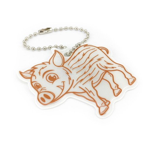 Reflexný mäkký prizmatický prívesok pre dieťa na retiazke so vzorom BOAR