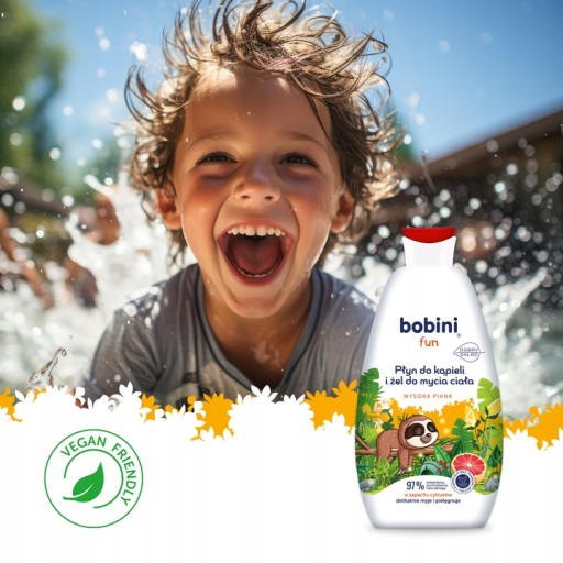 BOBINI Penový umývací gél do kúpeľa pre deti 2v1 Maxi Pena Citrus 500ml