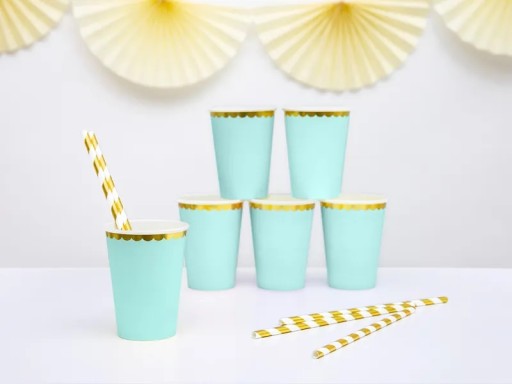NARODENINOVÉ POHÁRKY mint zlatý okraj 220ml 6x