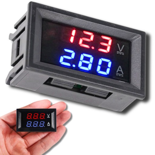 VOLTMETER AMPERMETER PANELOVÝ MODUL 2v1 AMPÉR NAPÄŤETROV 100V 10A