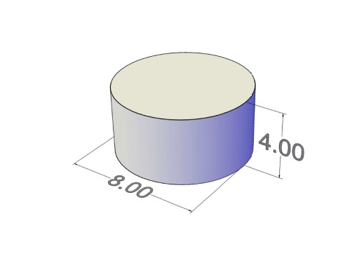 Neodymový cylindrický magnet MW 8x4 N38, sada 10 kusov