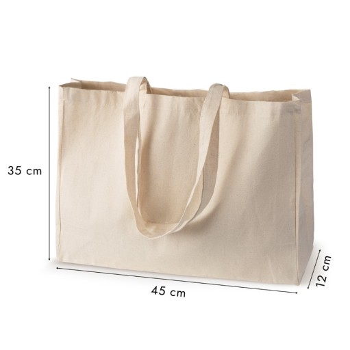 Bavlnená NÁKUPNÁ TAŠKA 45x12x35cm ECRU 280g ECO Veľkokapacitná univerzálna