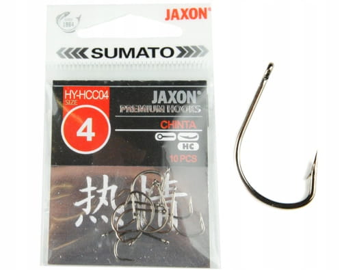 10ks JAXON SUMATO CHINTA HOOKS BLACK očko 4