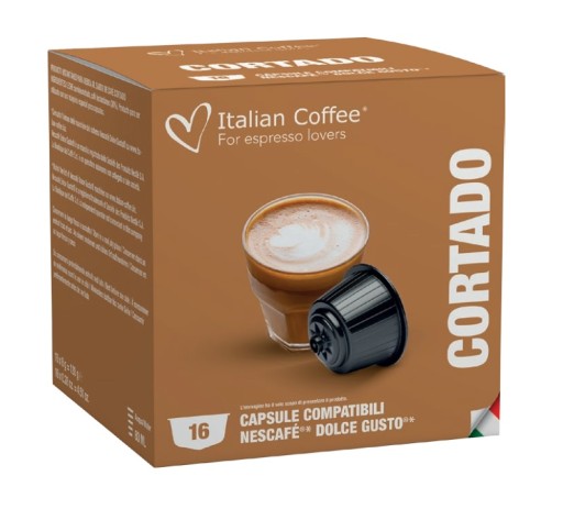 Talianska káva CORTADO |čiapky. Systém Dolce Gusto