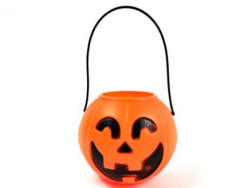 HALLOWEEN vedierko, košík na tekvicu, plast, 10x9 cm
