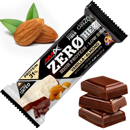 AMIX ZERO HERO Protein BAR Vanilková, mandľová, oriešková s čokoládou