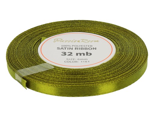 Ozdobná saténová stuha na ozdobu, 6mm khaki