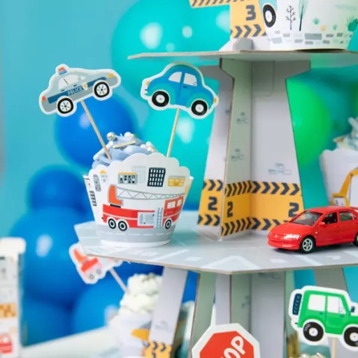 Košíčky na muffiny Construction Vehicles Chlapčenské narodeninové obaly 6 ks