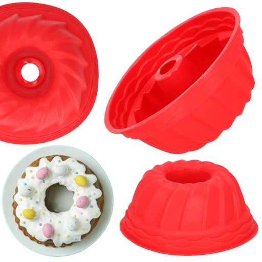 SILIKÓNOVÁ VEĽKÁ FORMA NA PEČENIE TORTY S KOMÍNOM 23cm