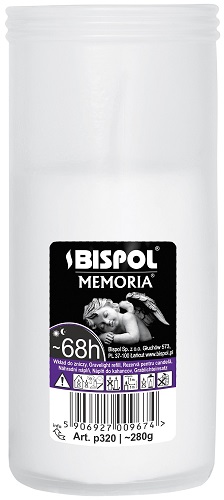 1 ks Parafínové vložky do sviečok, vložka na 3 dni, PL 15,5 cm