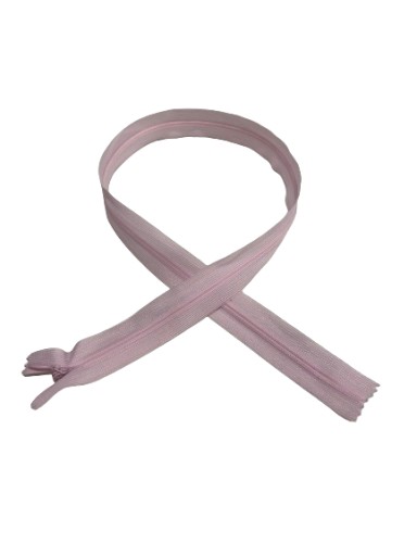Zips, SAMOSTATNÝ Zips, KRYTÁ ČIPKA 50cm SVETLO RUŽOVÁ