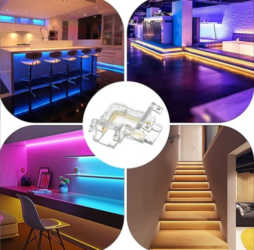 Uhlová spojka pre COB LED pásy 8mm, uhlová spojka 90°, svorka pre rýchlu inštaláciu