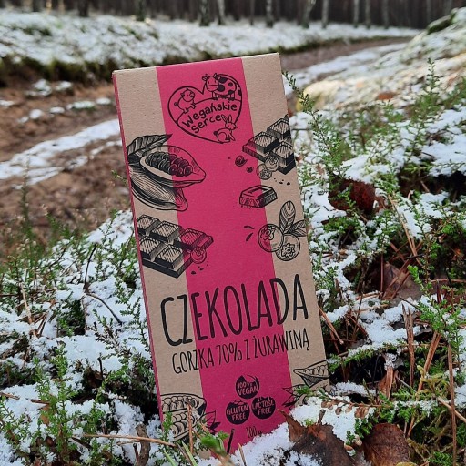 VEGAN SRDCE horká čokoláda s brusnicami 100g