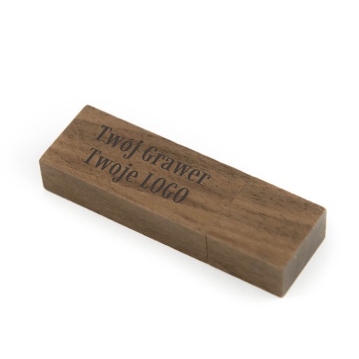 Drevený prívesok Tmavé drevo - Orech 2 GB USB 2.0 + GRAVÍROVANIE LOGA