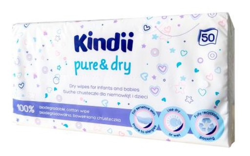 Kindii suché obrúsky pre deti 50 ks