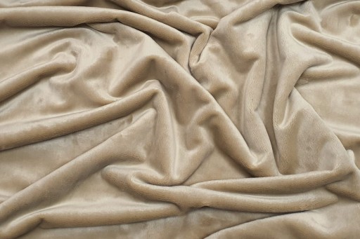 LuxTextil PLETENA MINKY, HLADKÁ (kožušina), šírka 160 cm, 300g KHAKI