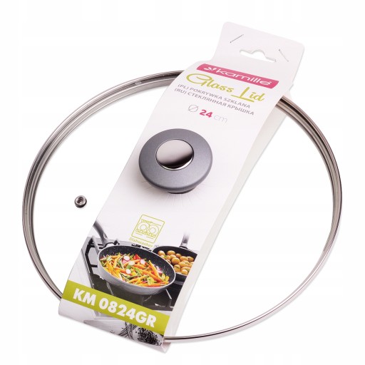 SKLENENÁ POKROČKA NA HRNEC UNIVERZÁLNA 24 CM KAMILLE POKROK