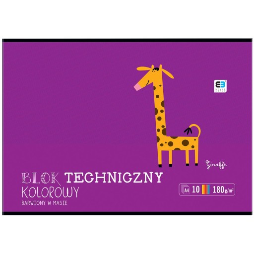 Technický blok A4 10k 180 g farebné listy BEBE