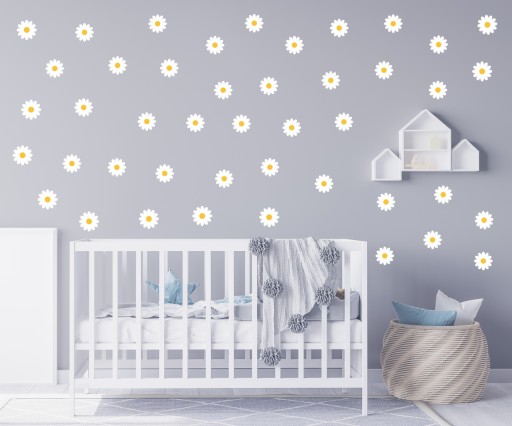 Nálepky na stenu DAISIES kvety 54 kusov ST1