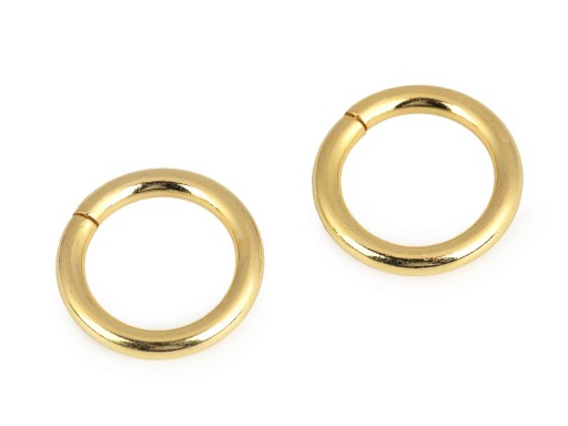 Kovový kožený prsteň 10 mm zlatý, 10 kusov