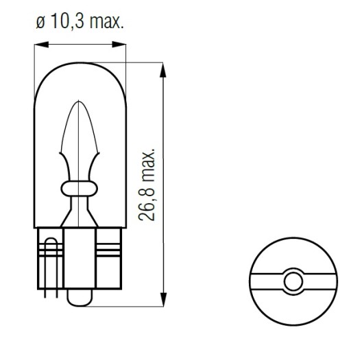 Celosklenená žiarovka 12V 5W T10 BOSMA W5W ZELENÁ