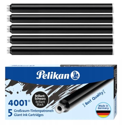 Dlhé atramentové náplne - Pelikan - bal 5 ks - ČIERNA